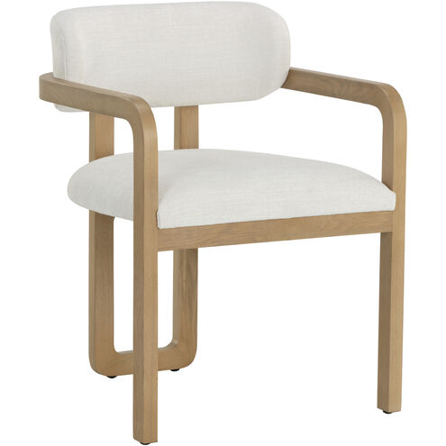 Madrone Rustic Oak / Heather Ivory Tweed Dining Armchair